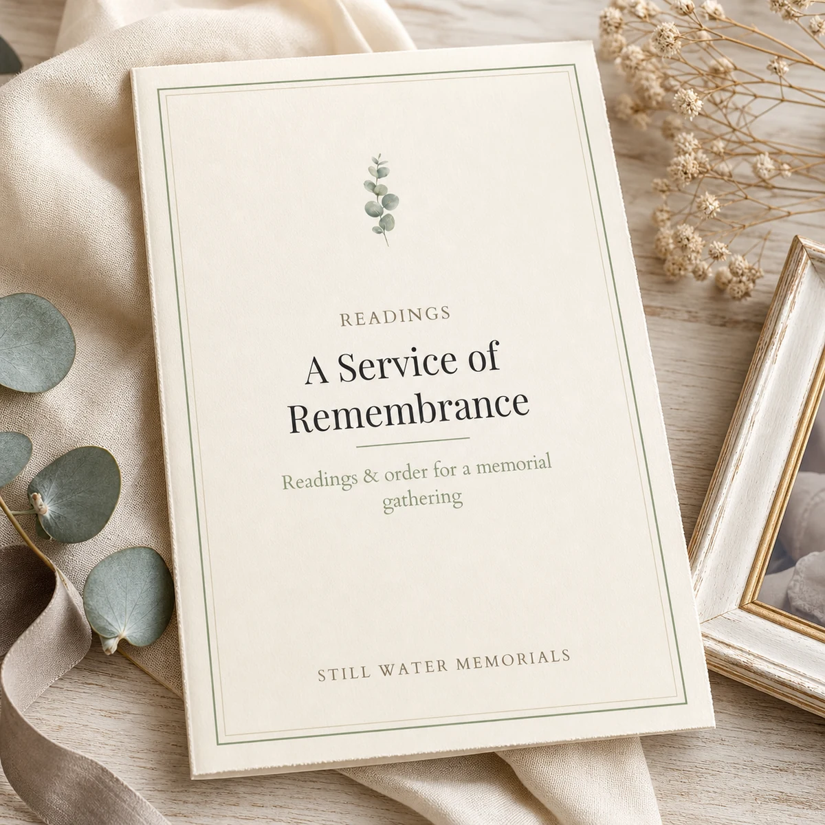 A Service of Remembrance — A guided planning workbook with fill-in pages