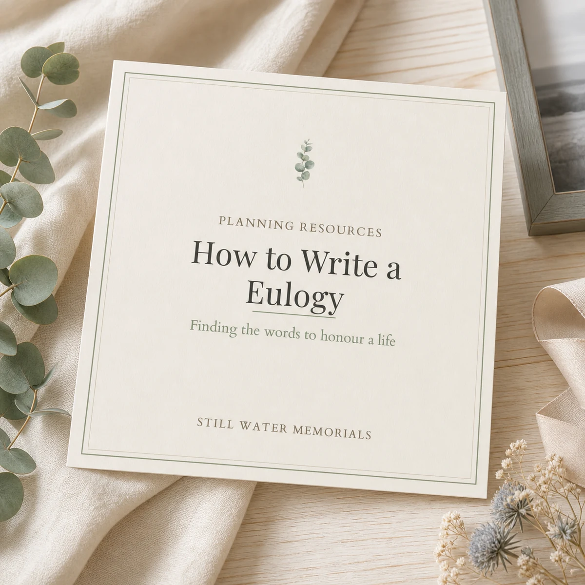 How to Write a Eulogy — A guided planning workbook with fill-in pages