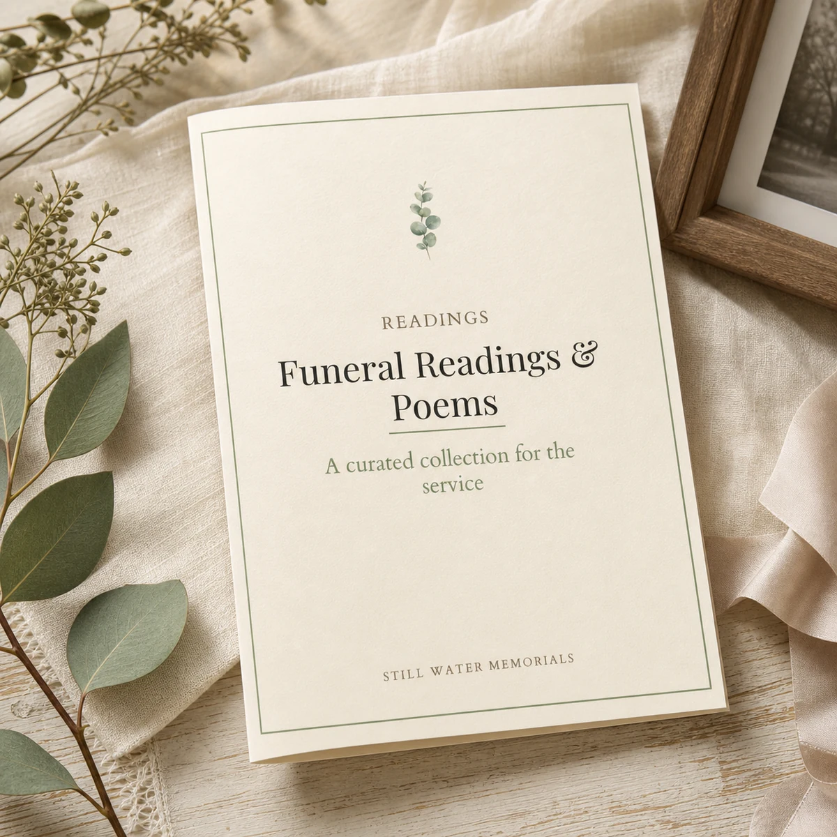 Funeral Readings & Poems — A guided planning workbook with fill-in pages
