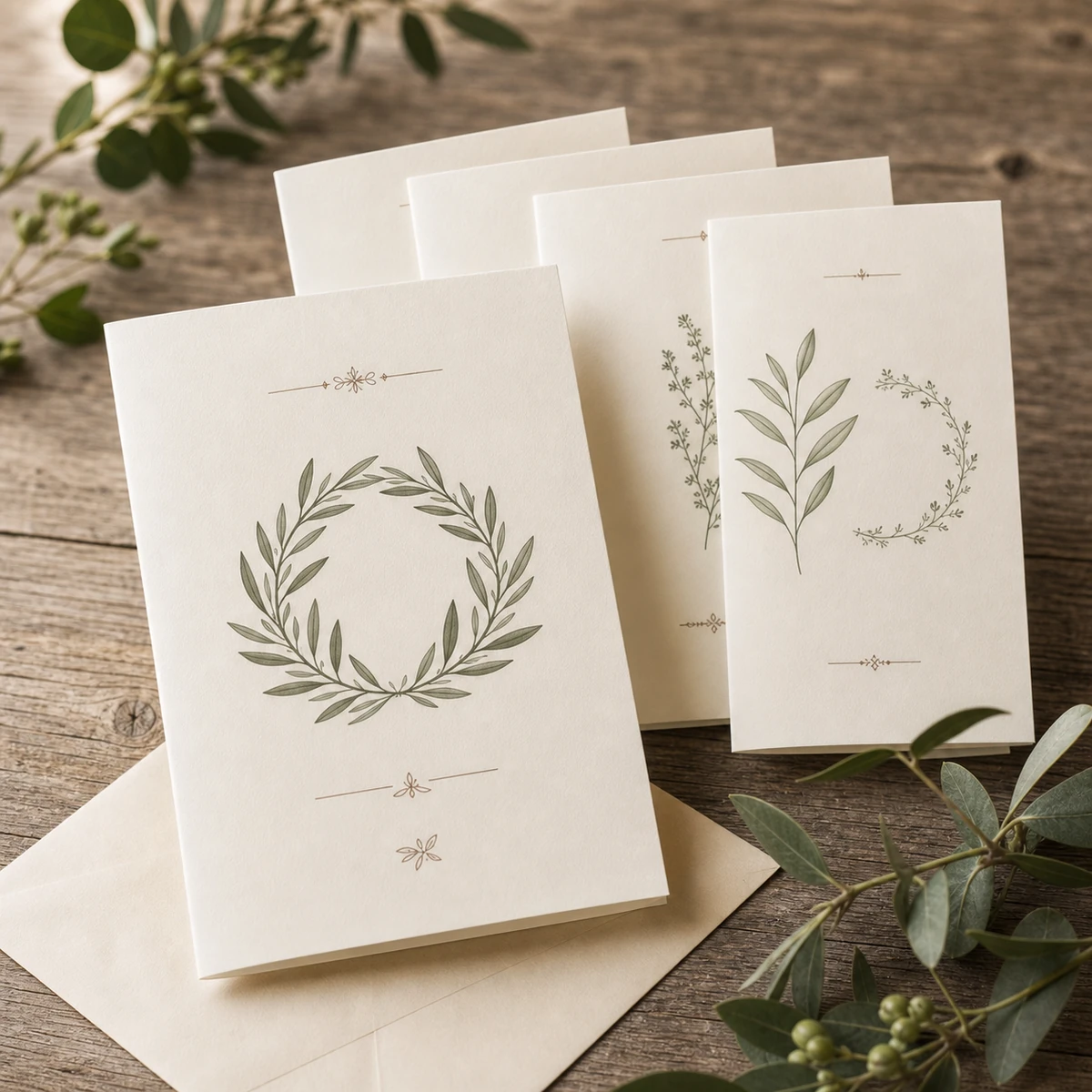 Sympathy Card Set — Five Different Cards — Five quiet, distinct cards printed on uncoated stock