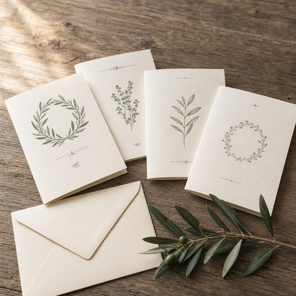 Sympathy Card Set — Four editable folded cards