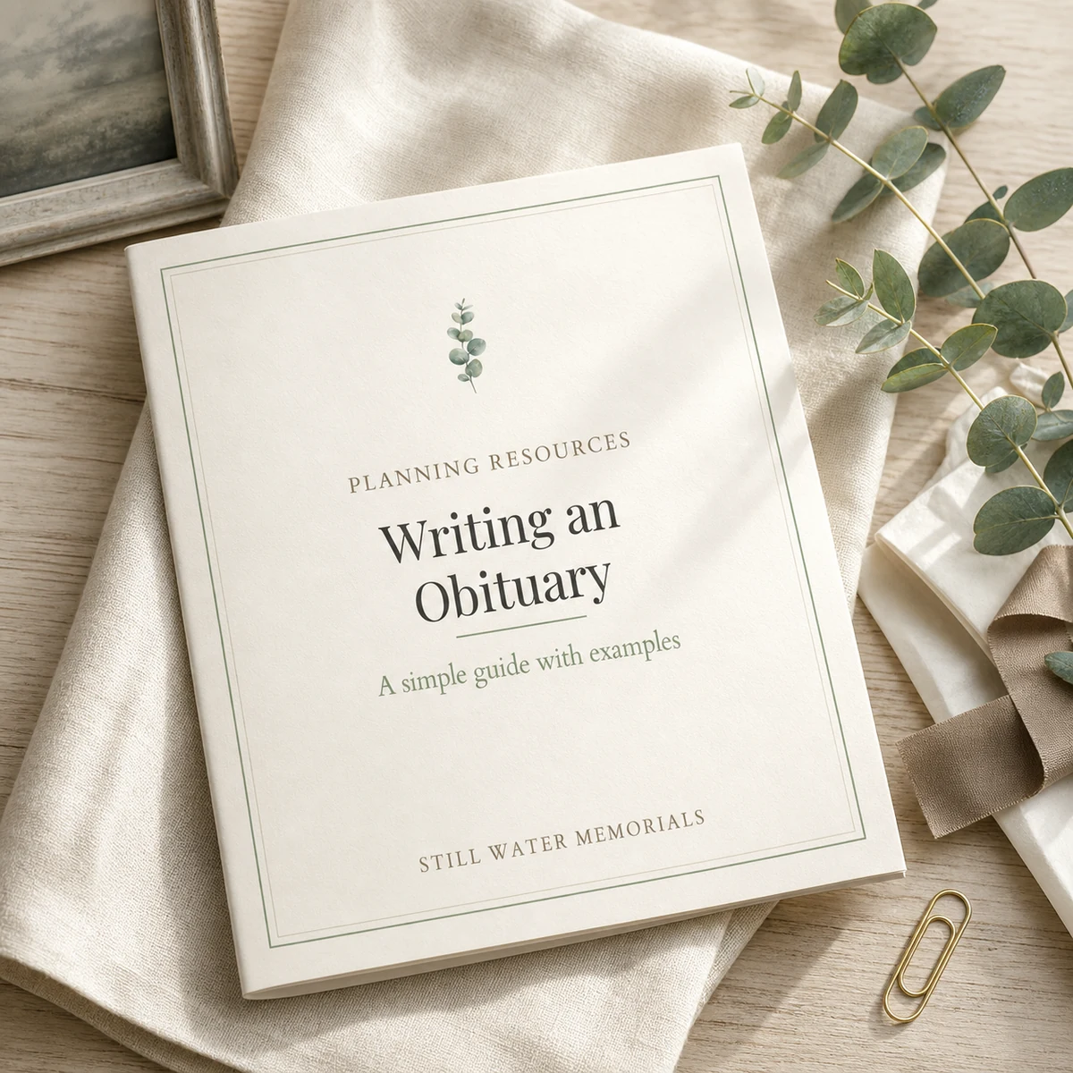 Writing an Obituary — A guided planning workbook with fill-in pages